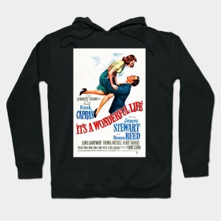 Restored It's A Wonderful Life" Movie Print Featuring Jimmy Stewart and Donna Reed Hoodie